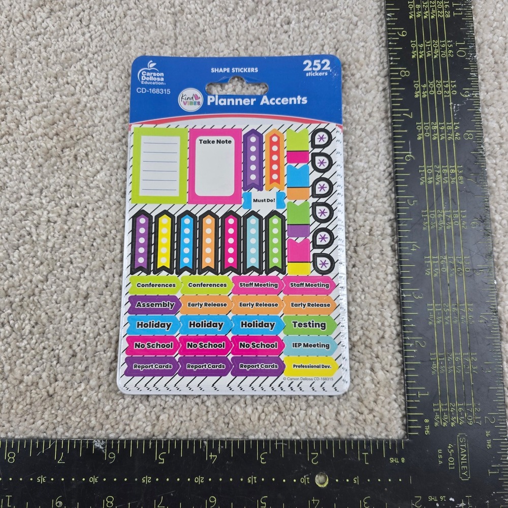 Carson Dellosa Planner Accents Multicolor Kind Vibes Shape Stickers CD-168315